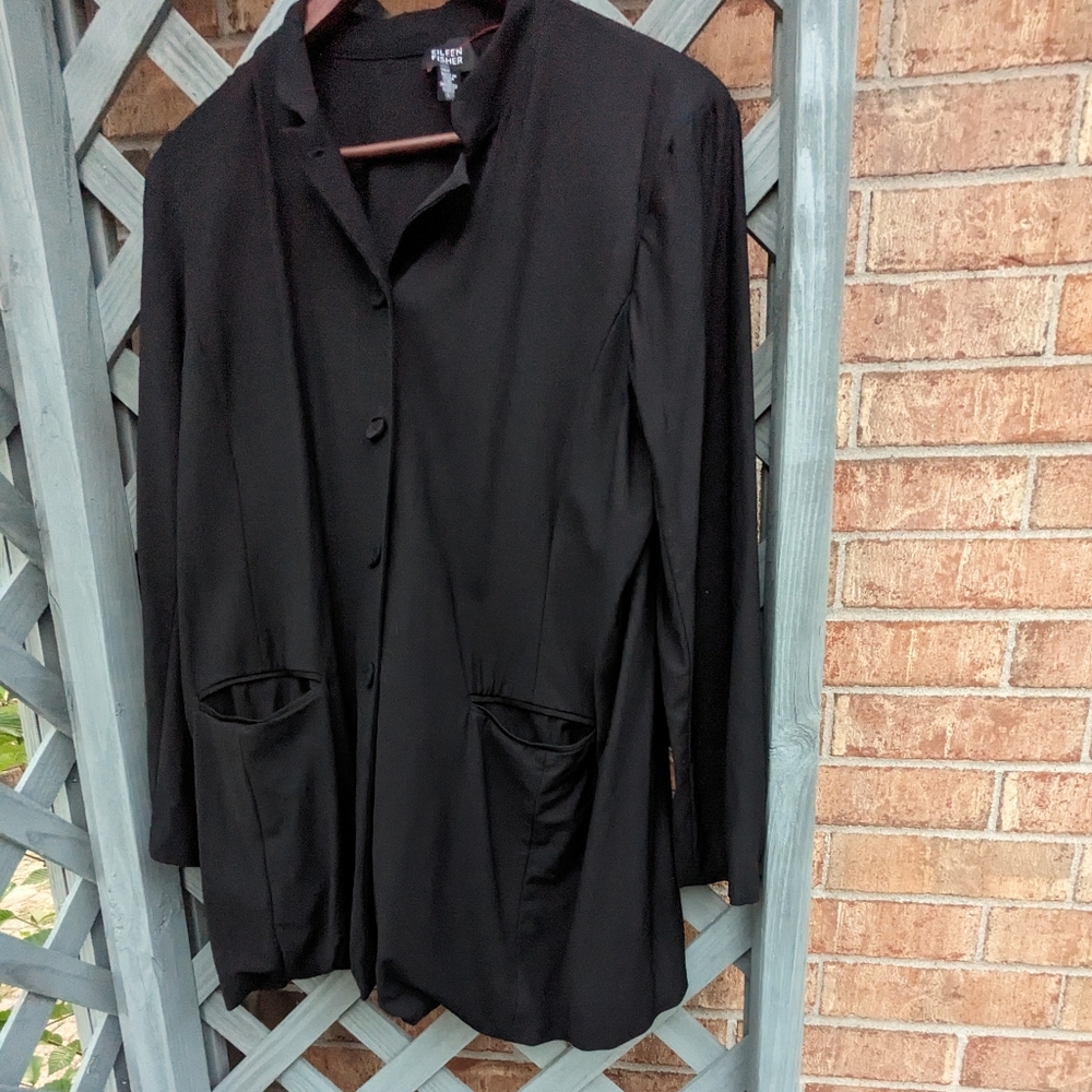 Eileen Fisher Wool Lycra Blend Blazer Jacket